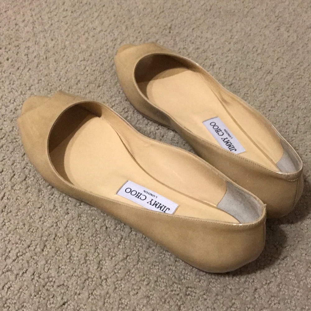 Jimmy Choo - Tan, Open-toed Flats